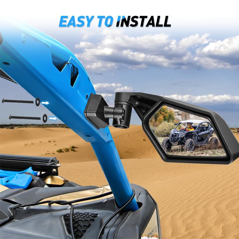 Adjustable Rearview Mirror Universal ATV Rearview Mirror Accessories Side View Mirror for Can Am Maverick X3 Suzuk