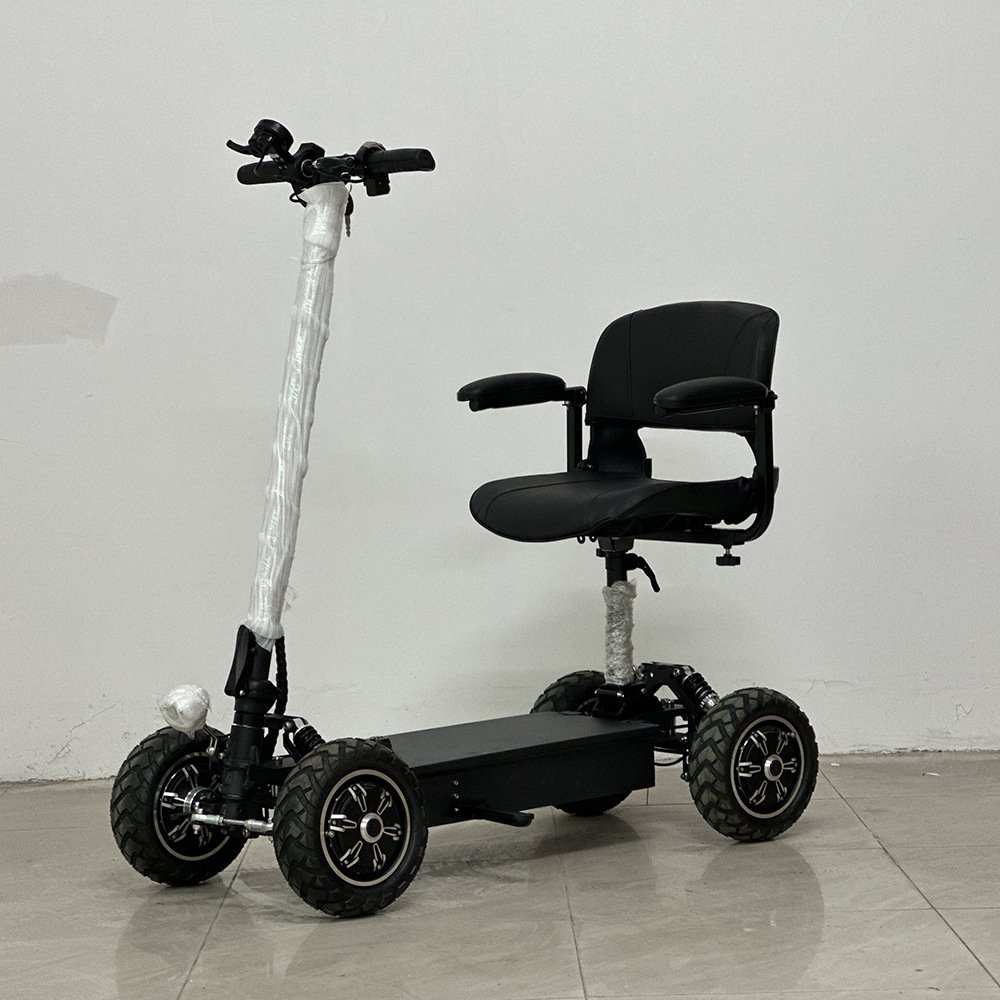 Dual Motor 2*1000W Electric Scooter Electric Vehicle Golf Cart Rear Tray 4 Wheel Rear Trailer Trolley for Sale