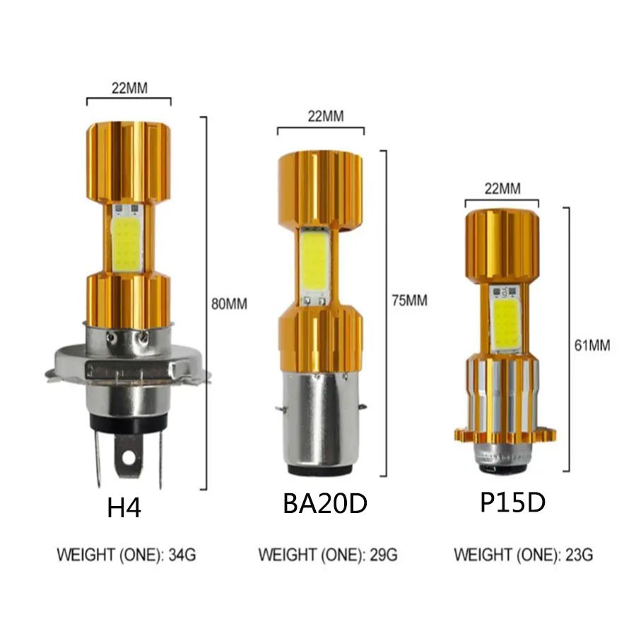BA20D LED Motorcycle Headlight H6 Moto Bulbs for Motorbike Scooter ATV 6000K COB Headlamp Fog Lights Waterproof 12-85V