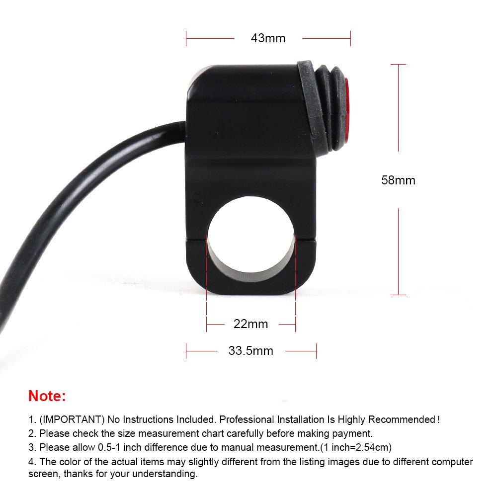 Motorcycle Aluminum Alloy Handlebar Headlight ON/OFF Button Light Switch Motor Accessory Without Pilot Lamp