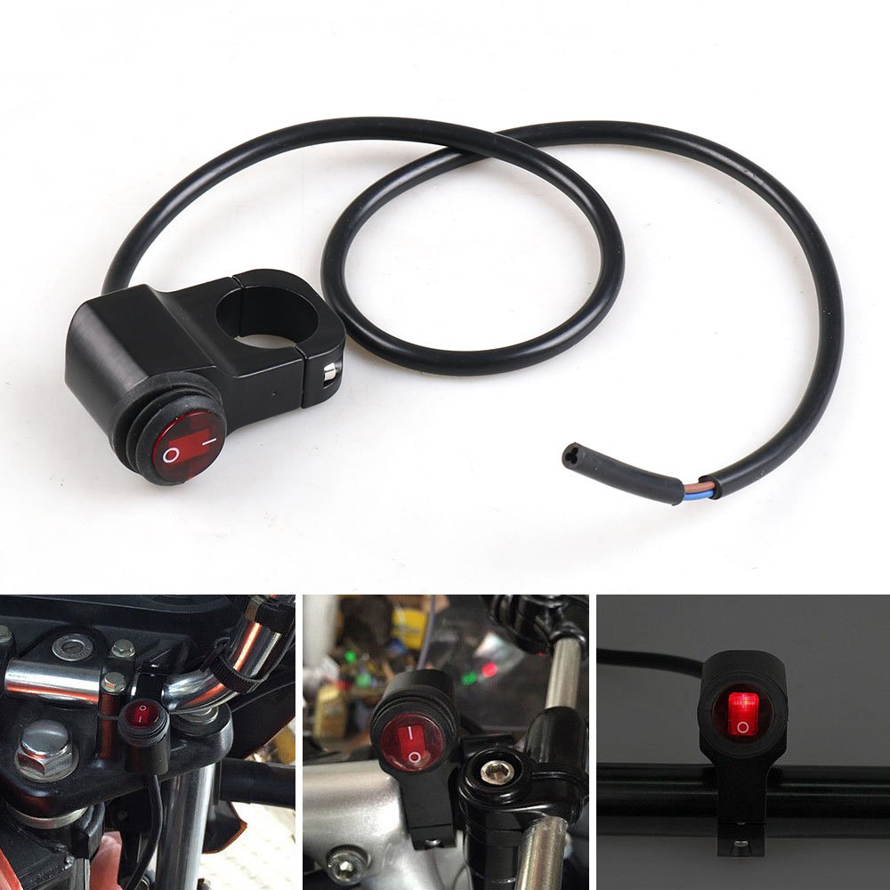 Motorcycle Aluminum Alloy Handlebar Headlight ON/OFF Button Light Switch Motor Accessory Without Pilot Lamp