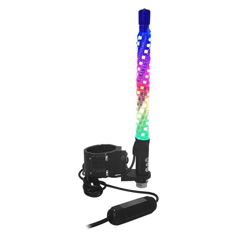 Custom 2FT 3FT 4FT 5FT RGB Chasing Dancing Antenna LED Whip Whips Light with Remote Control for UTV ATV
