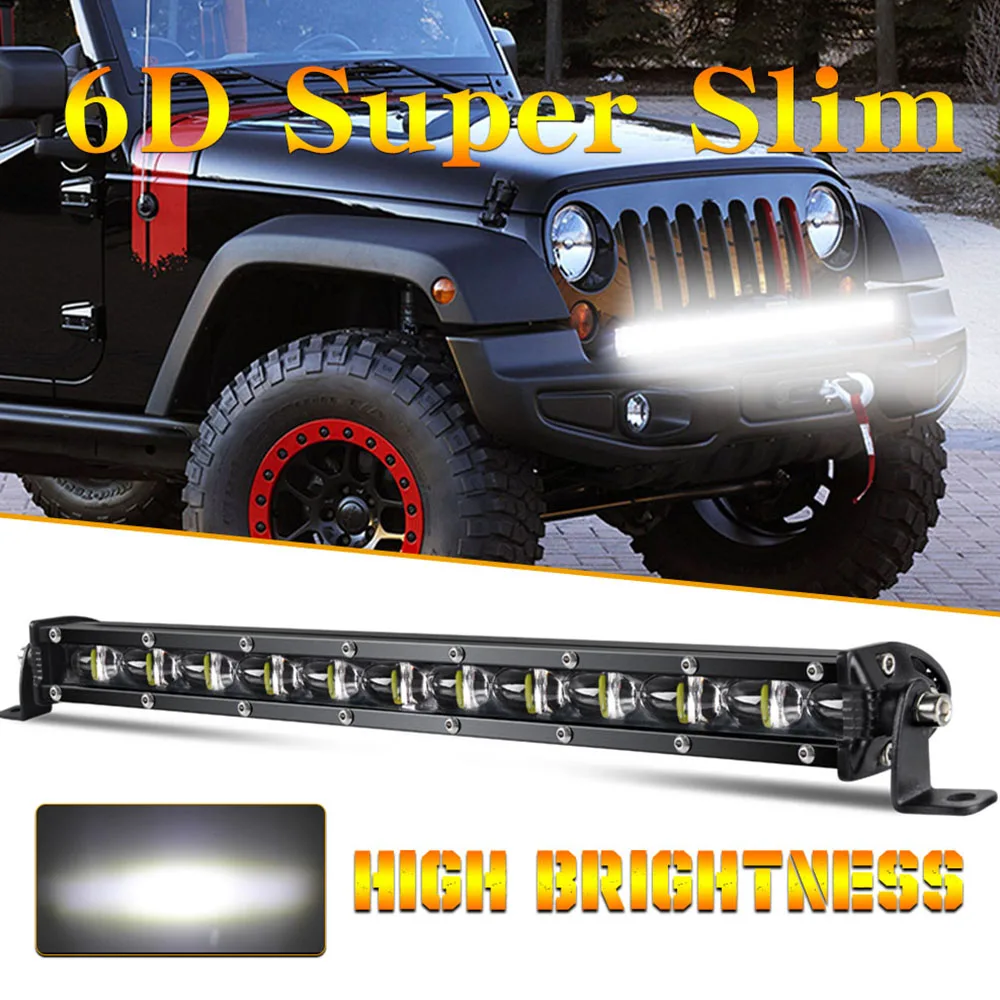 8 14 20 26 32 42 52 Inch 6D Ultra Slim Car LED Work Light Bar Driving Fog Lamp for Off Road 4x4 Motorcycle Truck SUV ATV Tractor
