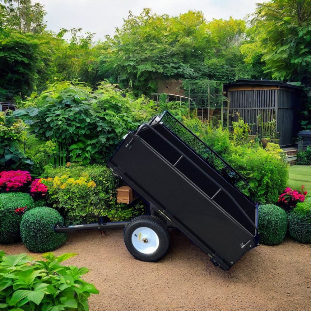 Heavy-Duty Steel ATV Utility Trailer Multi-Use Dump Trailer Tow Behind Garden Wagon With Low MOQ Wheel for ATV Towed Wagon