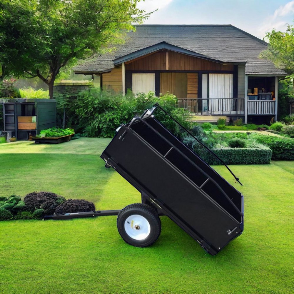 Heavy-Duty Steel ATV Utility Trailer Multi-Use Dump Trailer Tow Behind Garden Wagon With Low MOQ Wheel for ATV Towed Wagon