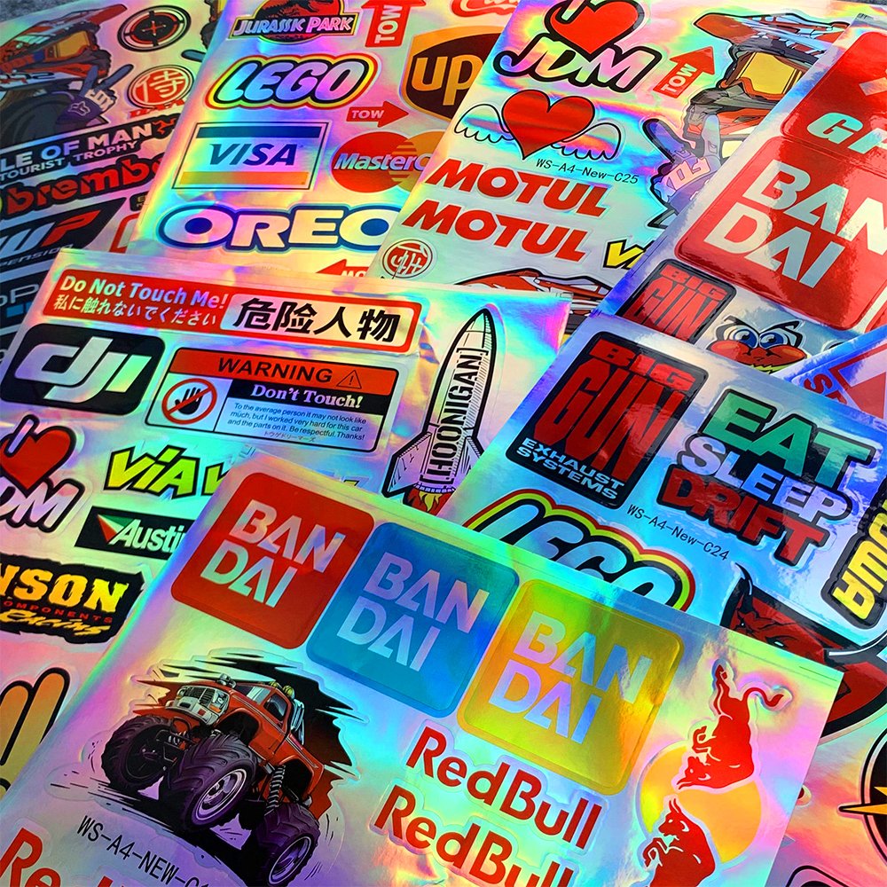 Laser Rainbow Motorcycle BIKE CAR UNIT SCOOTER DECALS Waterproof PVC Motor Stickers for YAMAHA Tmax Xmax Honda HRC CBR
