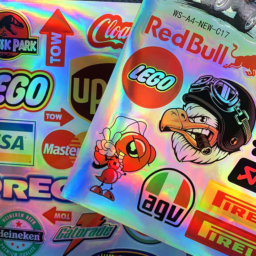 Laser Rainbow Motorcycle BIKE CAR UNIT SCOOTER DECALS Waterproof PVC Motor Stickers for YAMAHA Tmax Xmax Honda HRC CBR