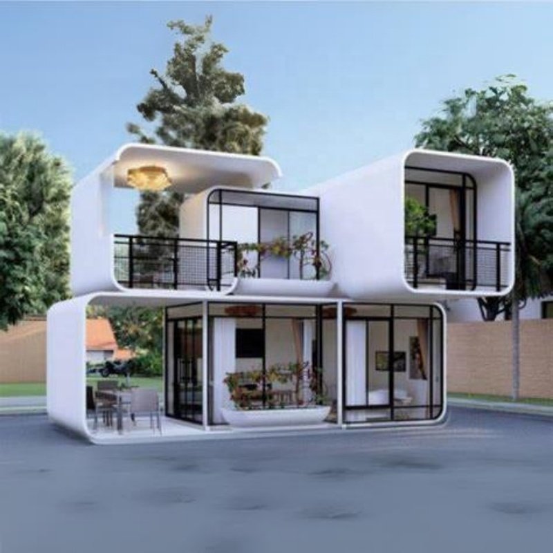 FMX Quick Expandable Container ATV Cabin House With Glass Prefabricated Steel Home Featuring Sandwich Panel For Hotels
