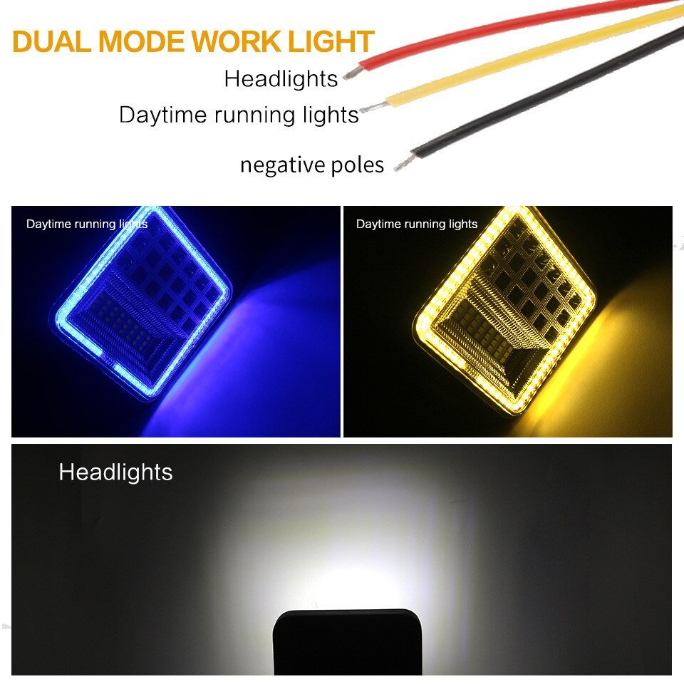 4 Inch LED Work Light Bar Flood Spot Combo Beam Spotlight Daytime Running Light 12V 24V 126W for SUV ATV Truck Car Accessories