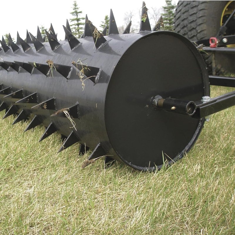 RCM Drum Spike Aerator with Pin Style Hitch and Lawn Roller Construction for Lawn ATV Spike Aerator
