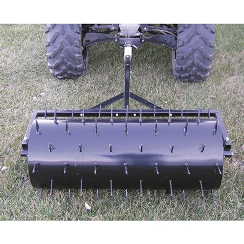 RCM Drum Spike Aerator with Pin Style Hitch and Lawn Roller Construction for Lawn ATV Spike Aerator