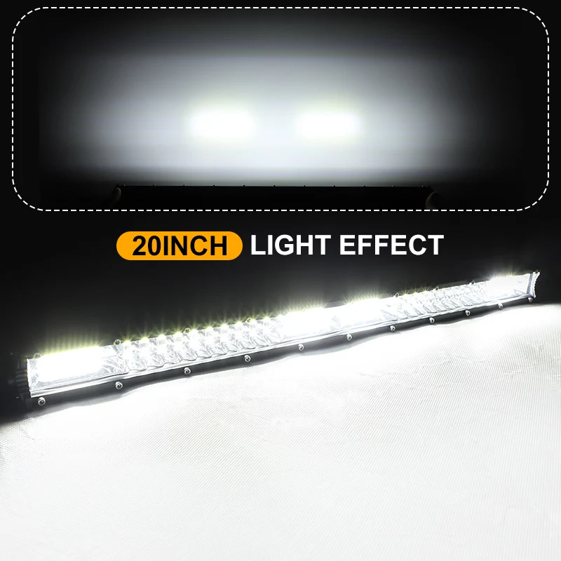 Ultra Slim 60 120 Leds Light Bar 10 20 Inch Driving Work Lamp 180W 360W Headlight for 4X4 Offroad SUV ATV RV Tractor Combo Beam