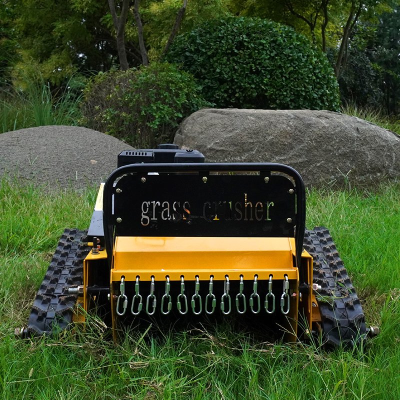 Factory Price Smart 9HP Gasoline Engine Cordless Lawn Mower 24V Remote Control Crawler Flail CE Certified