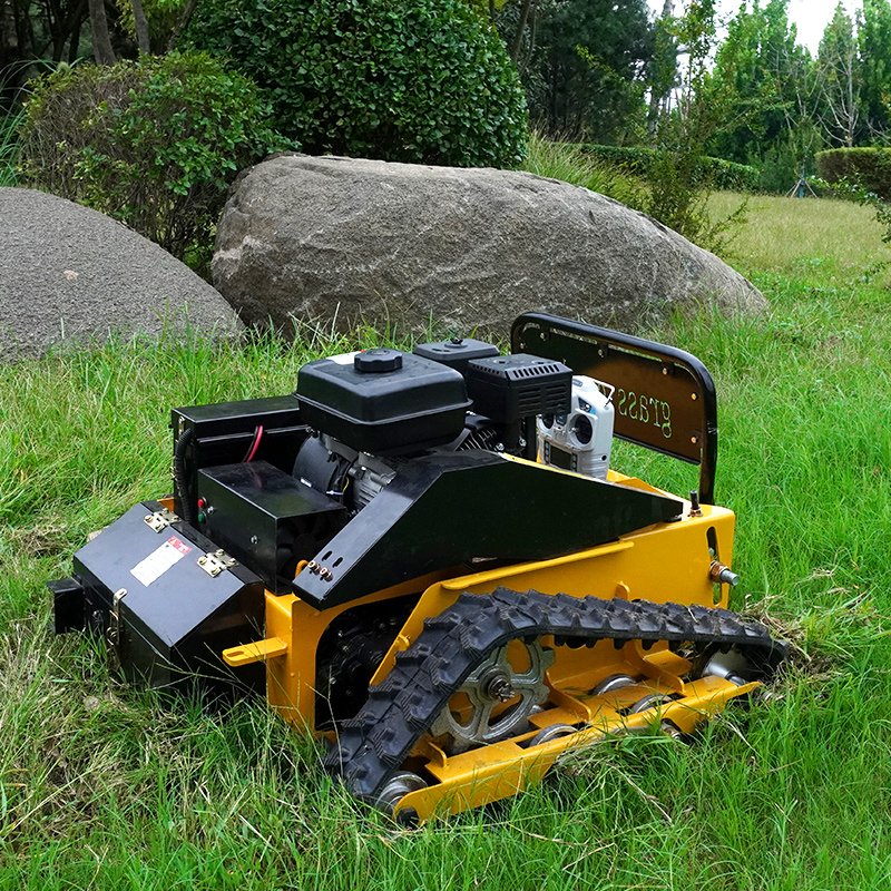 Factory Price Smart 9HP Gasoline Engine Cordless Lawn Mower 24V Remote Control Crawler Flail CE Certified