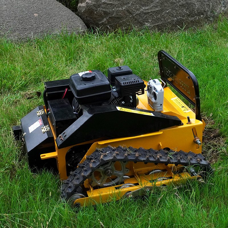 Factory Price Smart 9HP Gasoline Engine Cordless Lawn Mower 24V Remote Control Crawler Flail CE Certified
