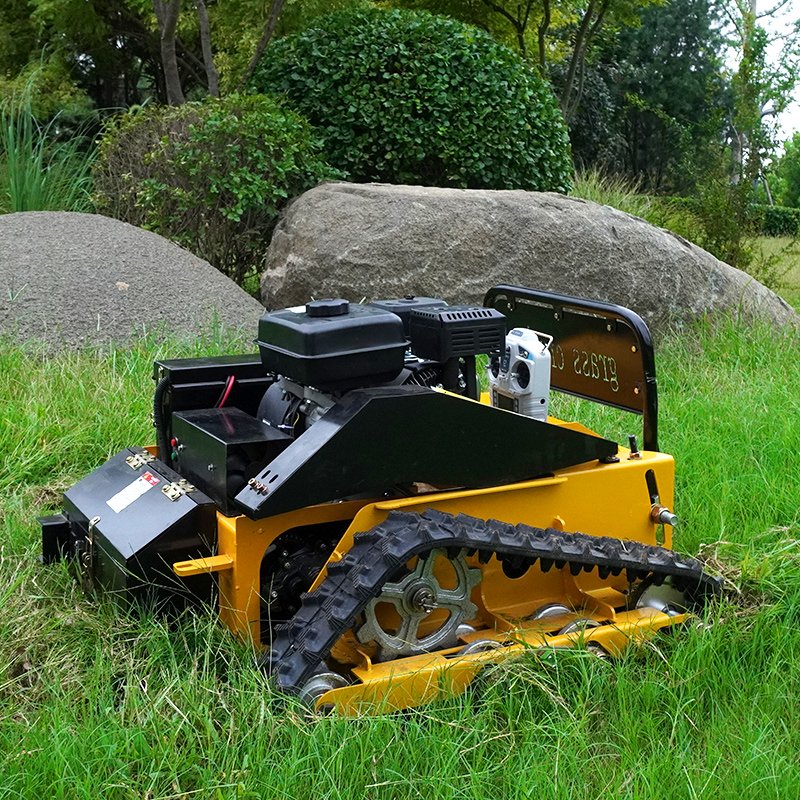 Factory Price Smart 9HP Gasoline Engine Cordless Lawn Mower 24V Remote Control Crawler Flail CE Certified