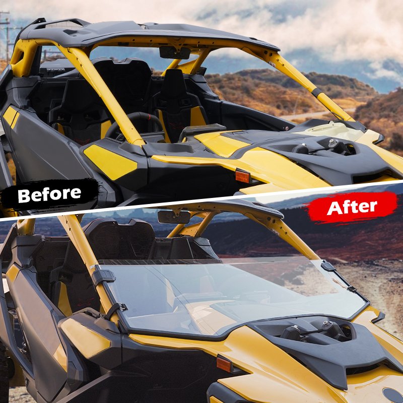 Yongjin ATV/UTV Parts & Accessories clear Front Half Windshield for Can Am Maverick R 2024year