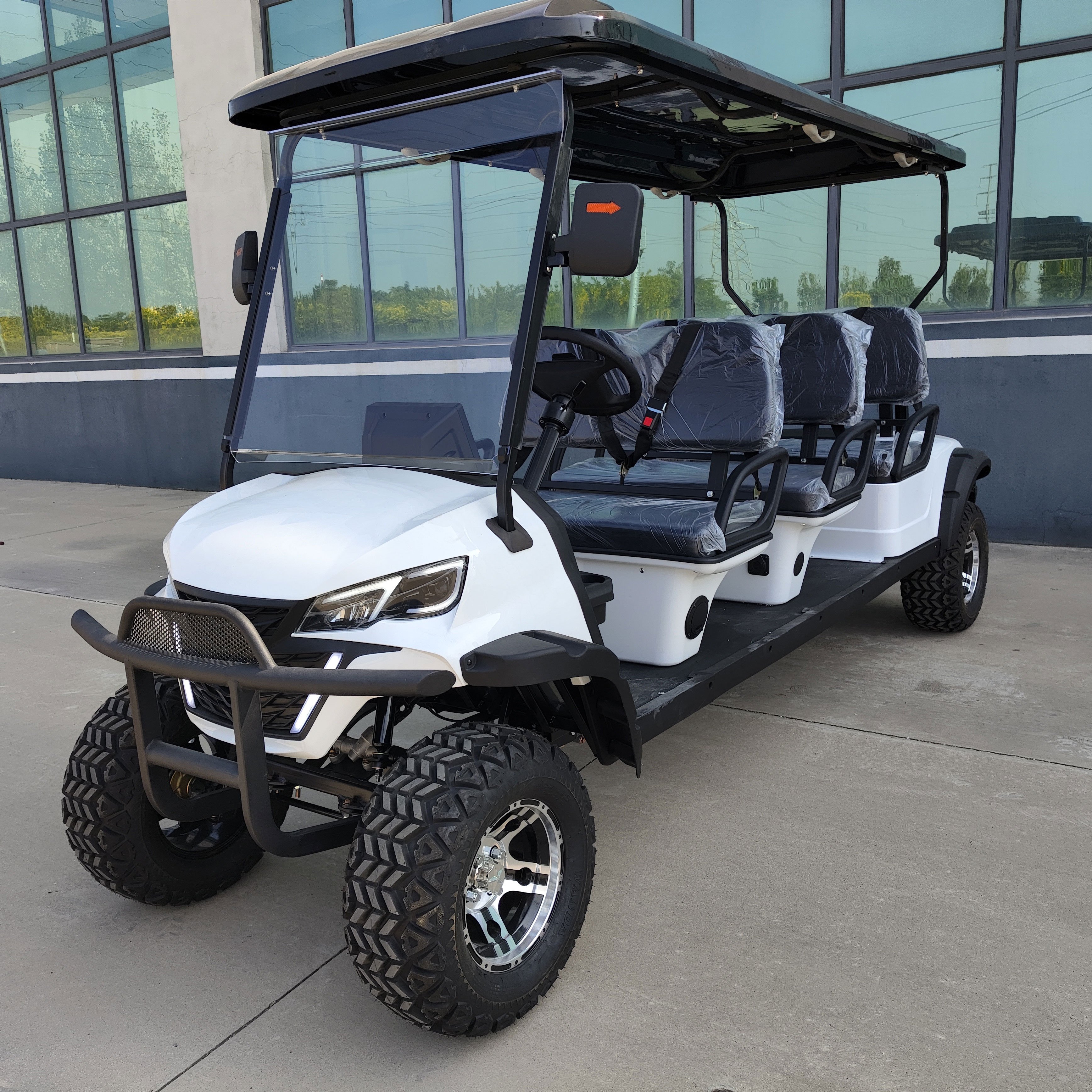WINTAO 2024 New Style ATV 6 Seat Facing Forward Golf Cart Lithium Battery Lifted Electric Golf Cart With LCD Screen