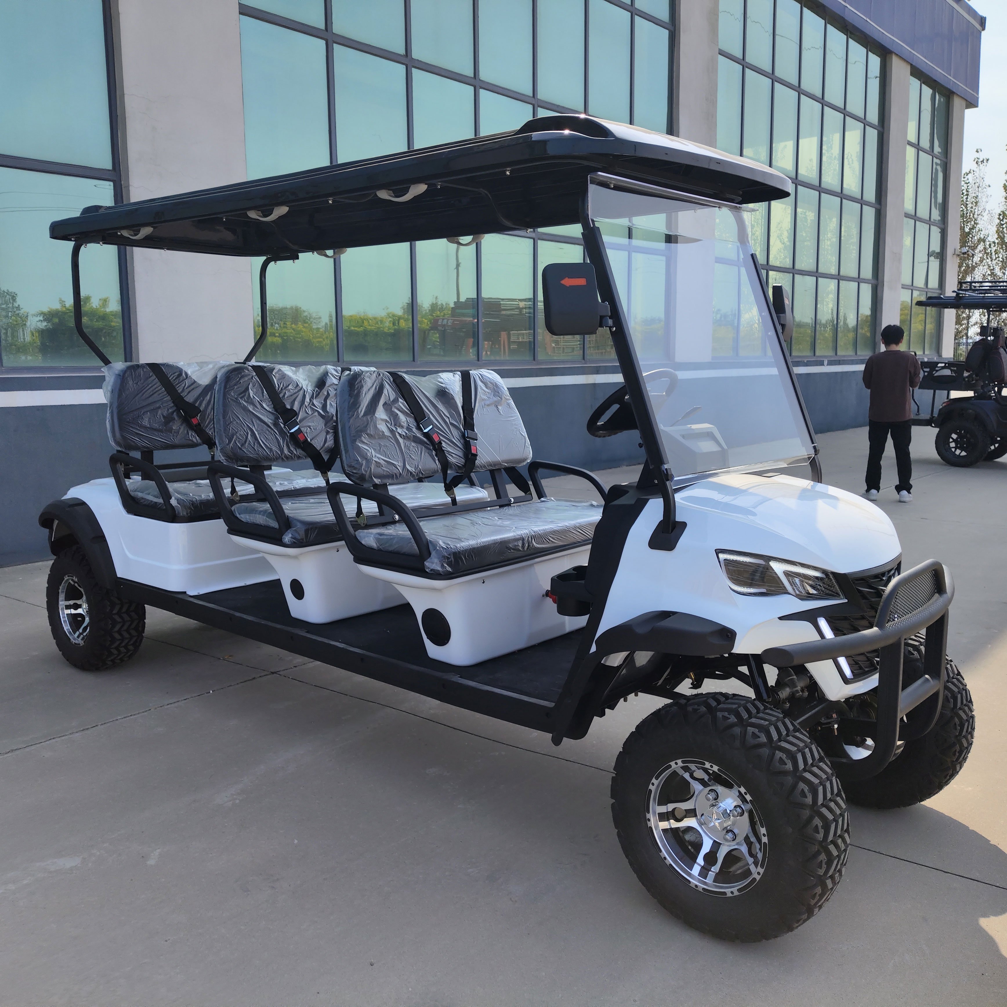 WINTAO 2024 New Style ATV 6 Seat Facing Forward Golf Cart Lithium Battery Lifted Electric Golf Cart With LCD Screen