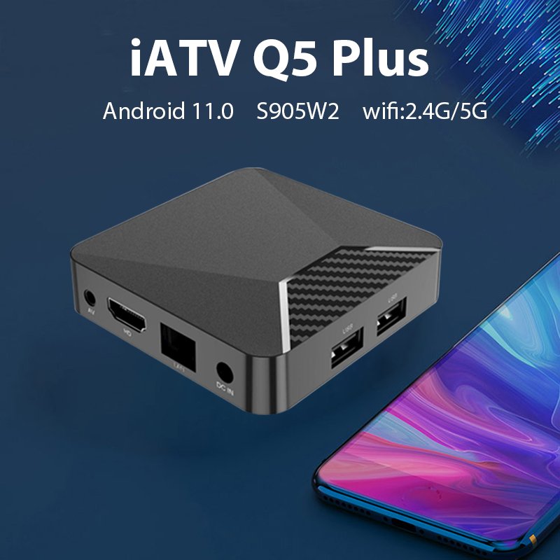 Iatv Q5 Plus S905W2 Android 11 Mini OTT TV Box Media Player New 2.4G 5G FREE Quad Core Xiomi Mi Box S 4k Support HDR 10 HD 2.0