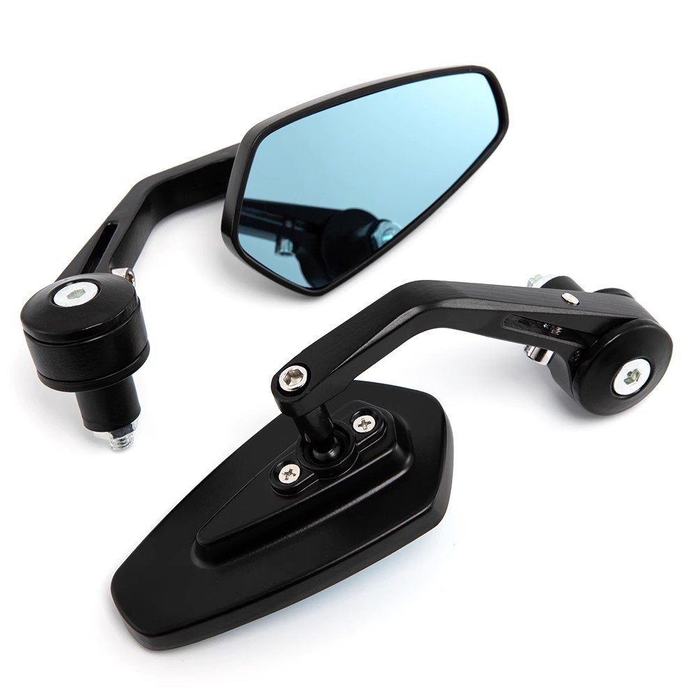 2x 7/8" 20mm Motorcycle Rear View Mirrors Anti-Glare HD Motorbike Handlebar End Side Mirror for Scooters ATV Bike Motorcycles