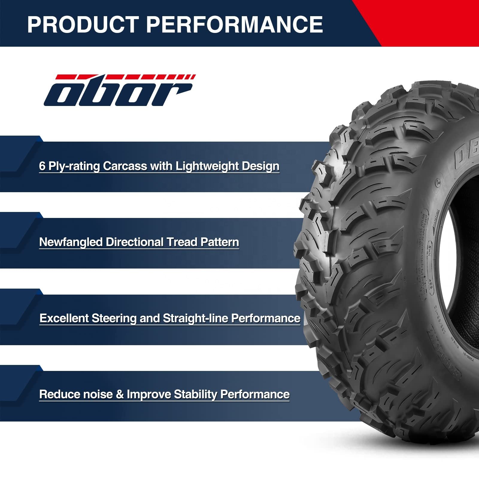 KTA&OBOR PINACLE High Quality 25X8-12 25X10-12 28X9-R14 28X11-R14 Quad Bikes Yamaha Grizzly 700 Tubeless ATV and UTV Tires