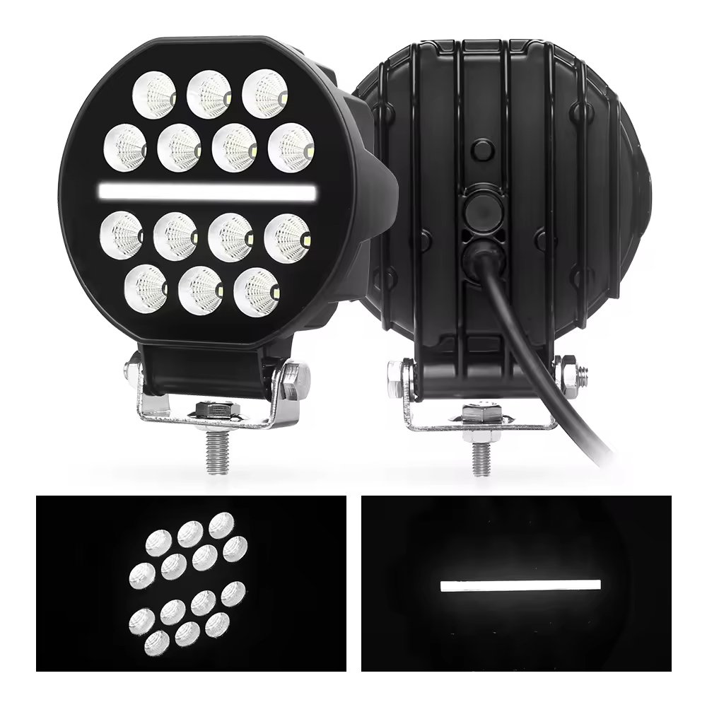 5 Inch Round Led Work Driving Light With DRL Position Spotlight 42W 14LED 4x4 Off-road Truck Tractor Suv Led Work Light 12V 24V