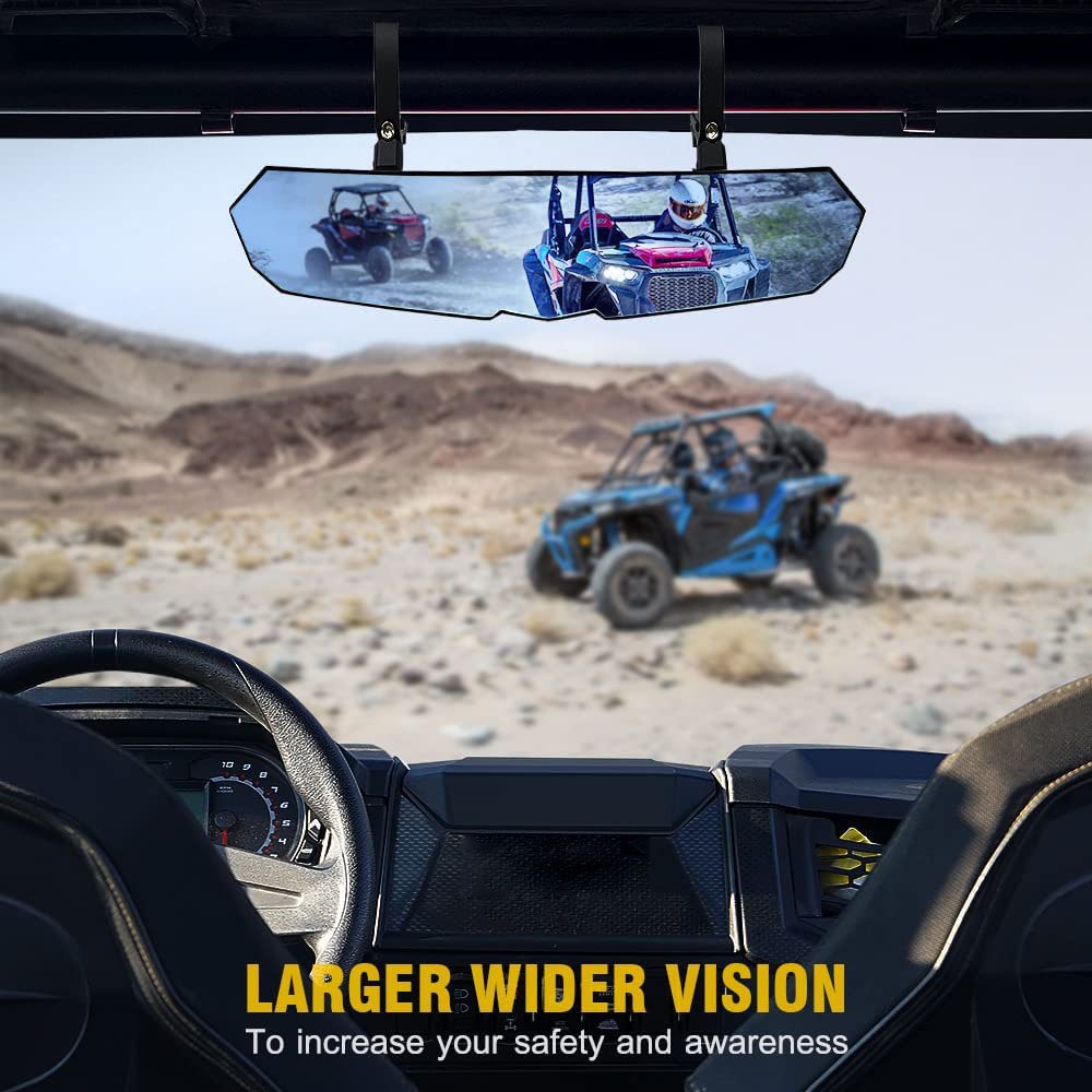 N2- Manufacture 17 Inch Rear View Center Mirror with 12W Dome Light and Universal Tube Clamp for All ATV Cam-am/ Polaris