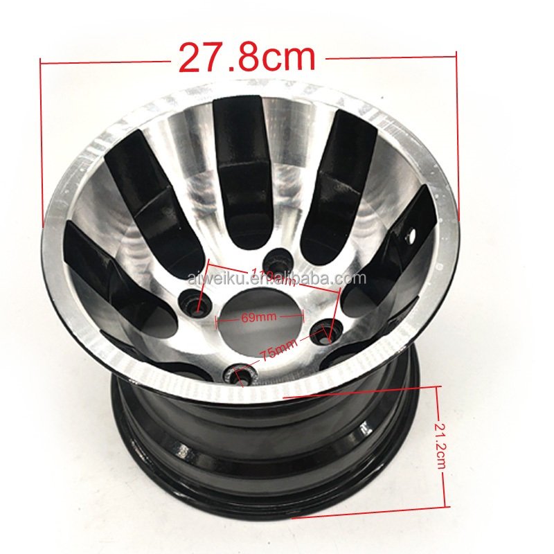 10 Inch Alloy Wheels Hub Size 10x7 5.5 Rims for Four Wheel Atv Atv Go Kart Front and Rear Wheel