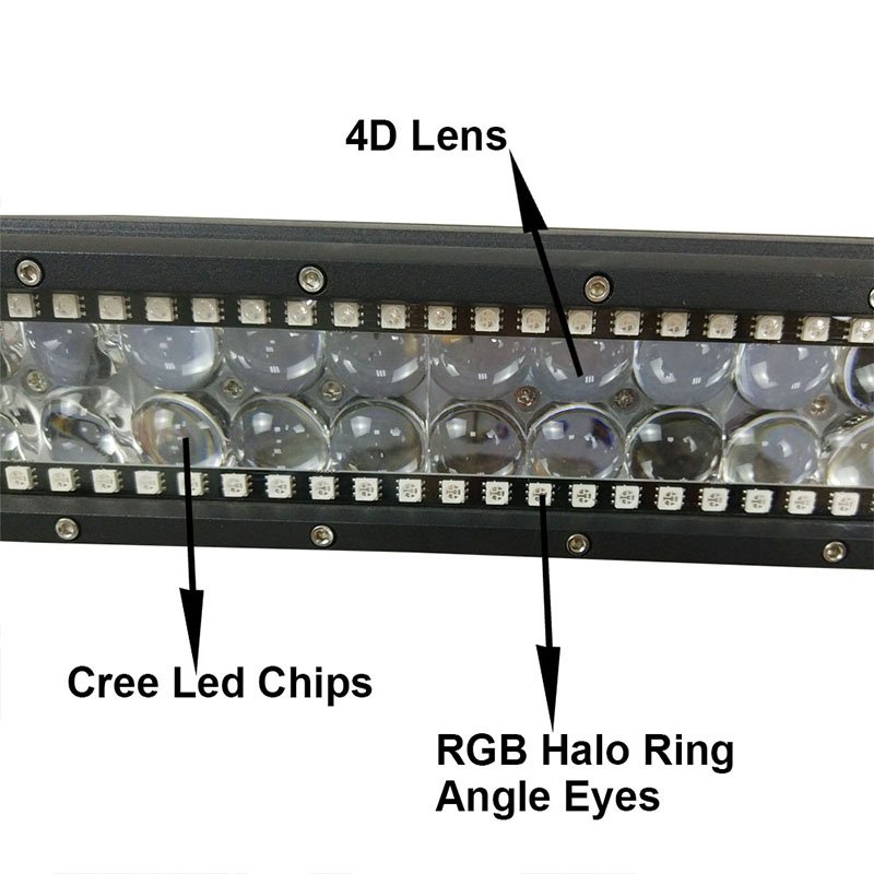 Greenshuo Chasing Halo Multi Color 126w 20 Inch RGB Led Light Bar for Pickup Atv Utv Truck Off-road 4x4