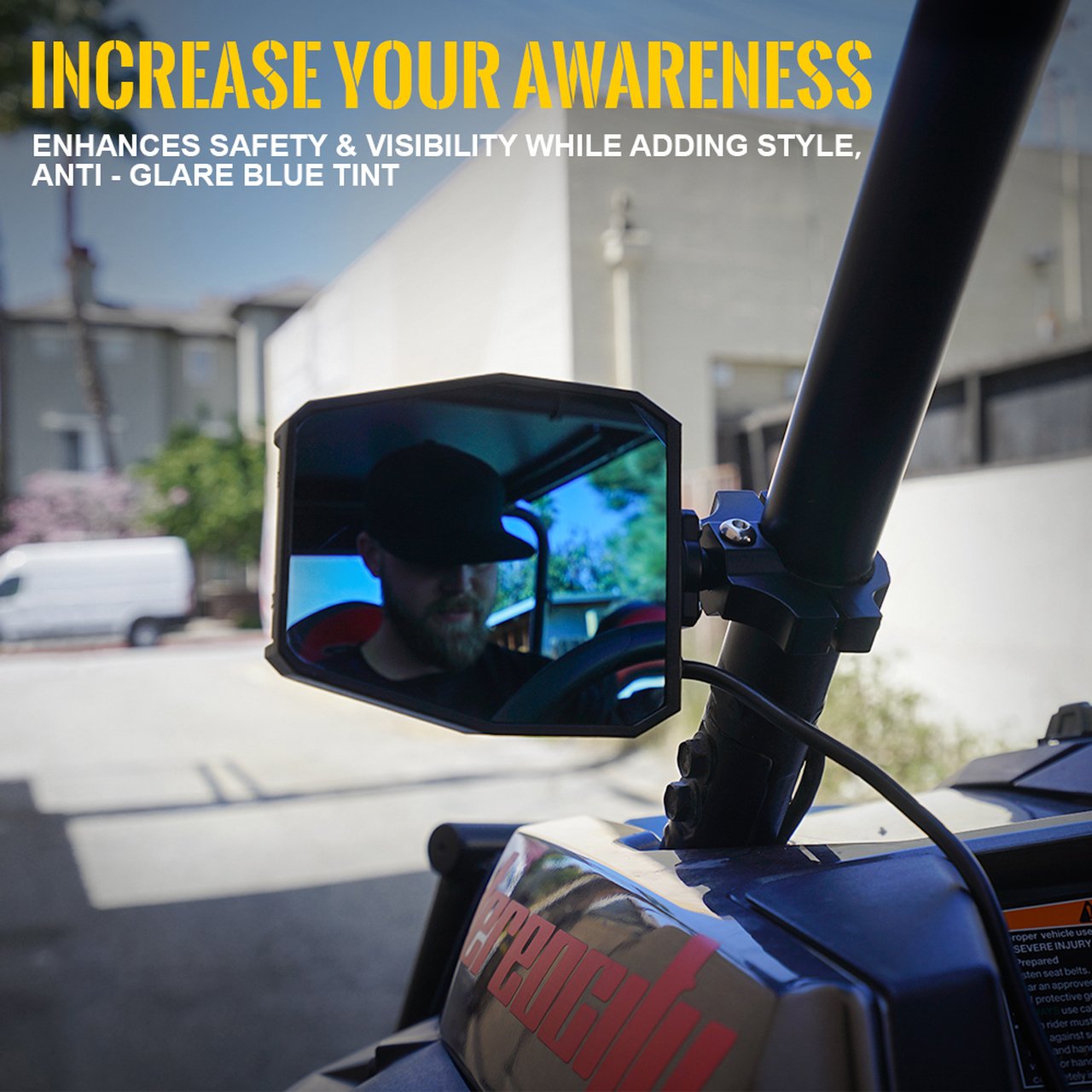 Offroad UTV/ATV Side Mirrors With 1.5-2.5 Inch Clamps, Lighting with LED ,Aluminum Housing,Can-Am Maverick X3 Polaris RZR