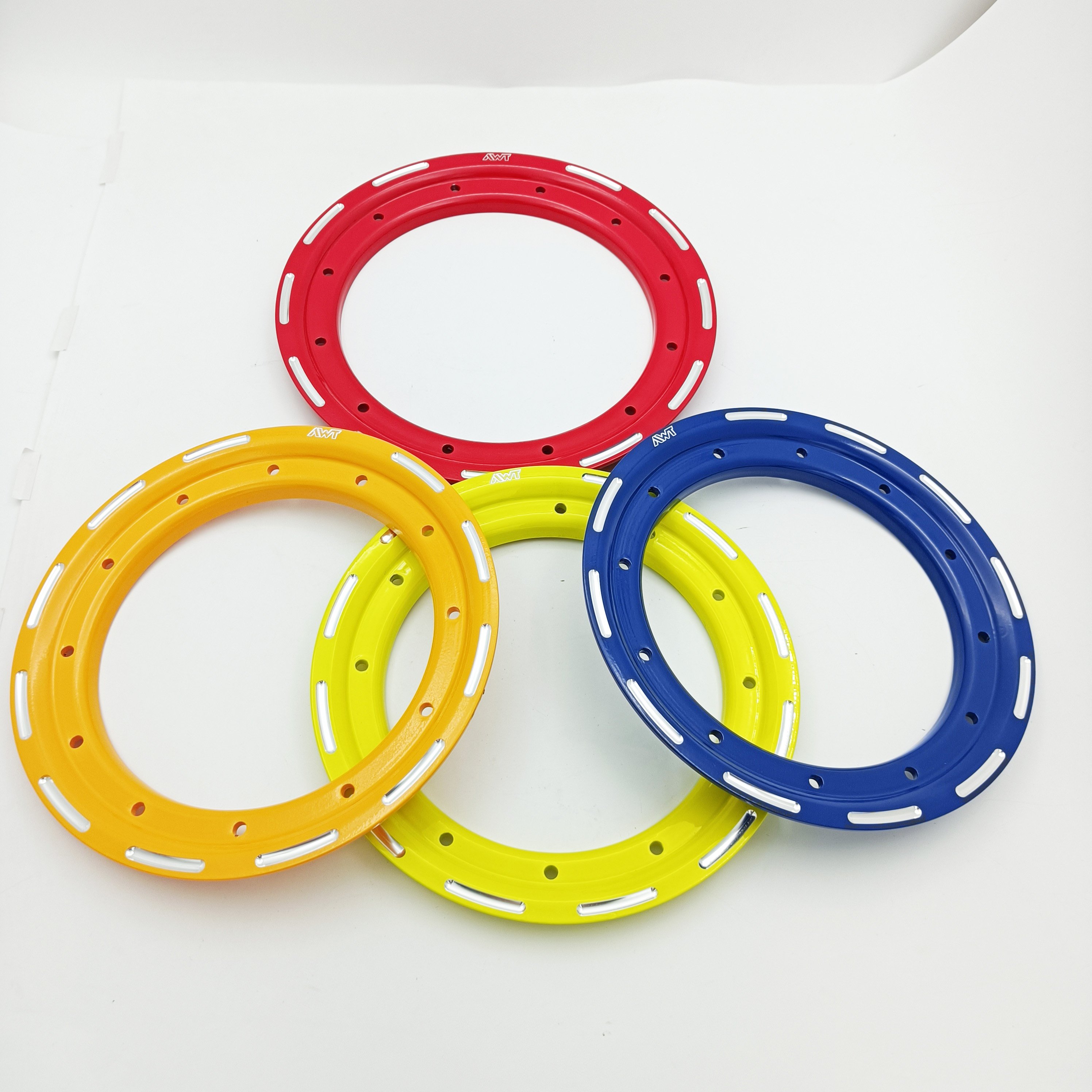 Quad Bike YFZ450 450R TRX 450r 400ex 505sx 8X8 3+5 4 110 115 Beadlock Wheel Rims With Milled AWT Ring