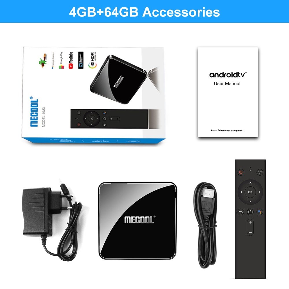 MECOOL KM3 ATV 4GB 64GB Amlogic S905X2 4K 5G Dual Wifi Android 9.0 TV BOX