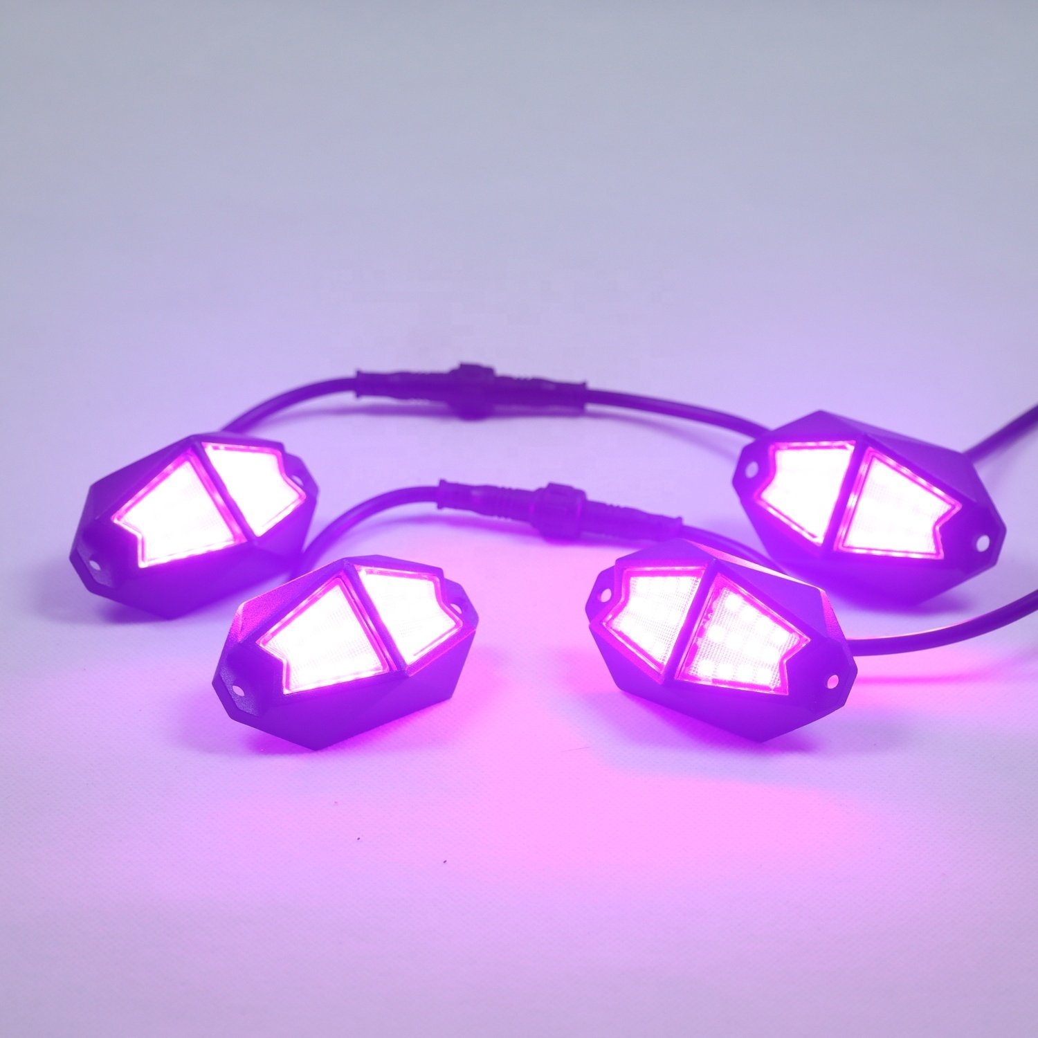 Super Bright Off-Road Truck Lighting Pure White Rock Lights RGB Chasing Rock Light for UTV ATV Cars