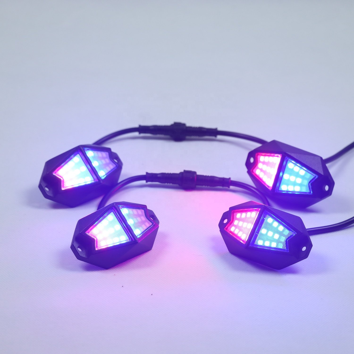 Super Bright Off-Road Truck Lighting Pure White Rock Lights RGB Chasing Rock Light for UTV ATV Cars