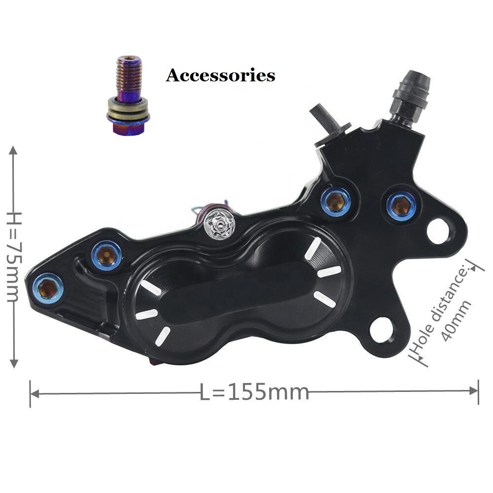 New Style 4 Piston Customization Alu Universal Motorcycle Motocross Bicycle -Right Brake Calipers Front Cylinder Brake Pump