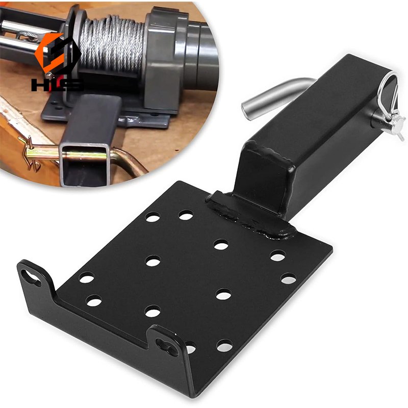 2" Receiver Trailer Hitch Heavy Duty Steel Hitch Boat Offroad Trailer 4WD 4x4 Accessories Winch Mount Plate