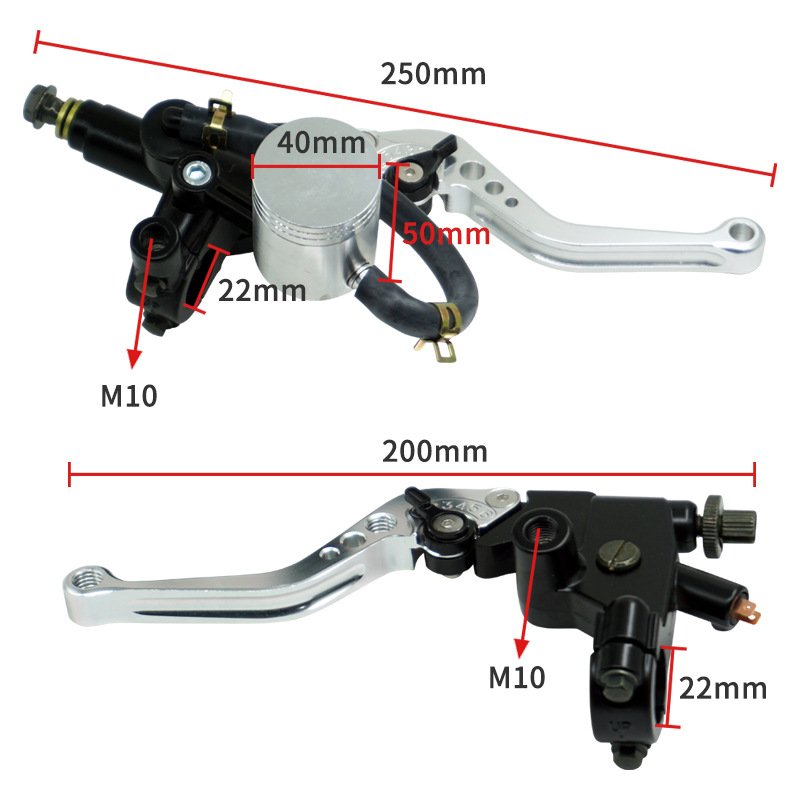 7/8" 22mm CNC Aluminum Motorcycle Brake Clutch Master Cylinder Lever Reservoir Universal Adjustable ATV for Yamaha Honda Suzuki