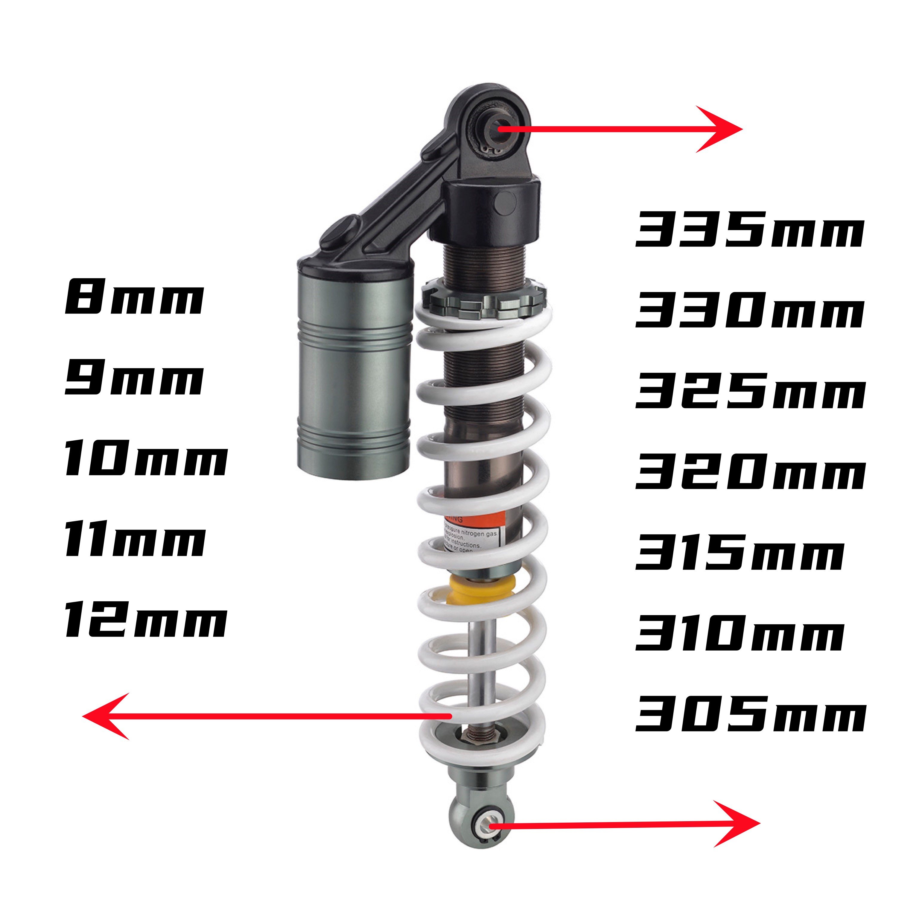 Atv Shocks 260mm 280mm 350mm Motorcycle Modified Kyb Rear Air Shock Absorber Motorcycle