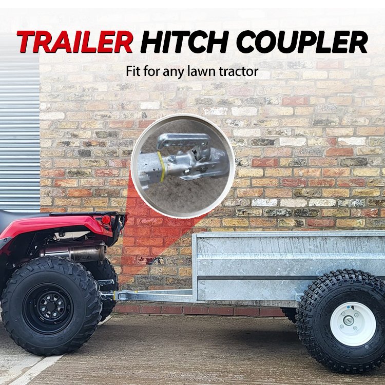 Heavy Duty Steel ATV Dump Trailer Tow Behind Dump Cart Garden Trailer with Removable Sides and 2 Tires, Tractors