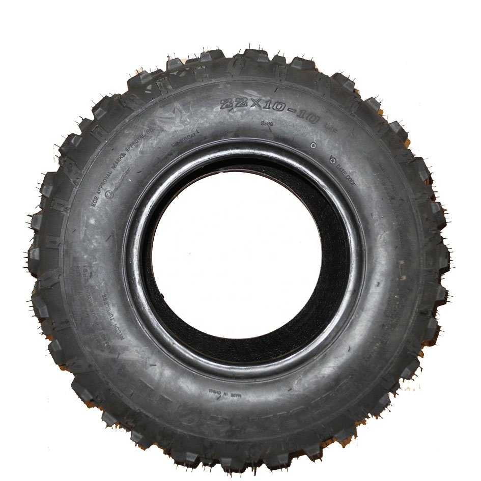 China Cheap ATV Tyre 22x10-10 Tubeless Tyre for 150cc 200cc 250cc 300cc ATV Rear Wheel