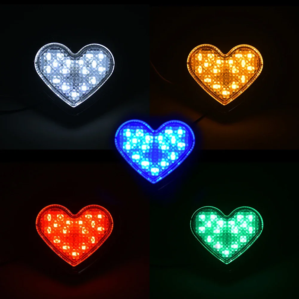 24V Red Heart Shaped Turn Signal Lamp Side Marker Light LED Light for Cars Vans Trucks Trailers ATV Accessory