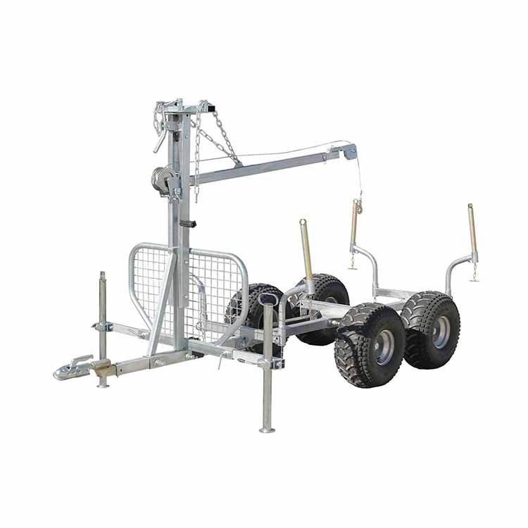 RCM Latest Fashion Durable Outdoor Atv Forestry Trailer Wood Timber Trailer Atv Log Trailer With Crane Timber Loader