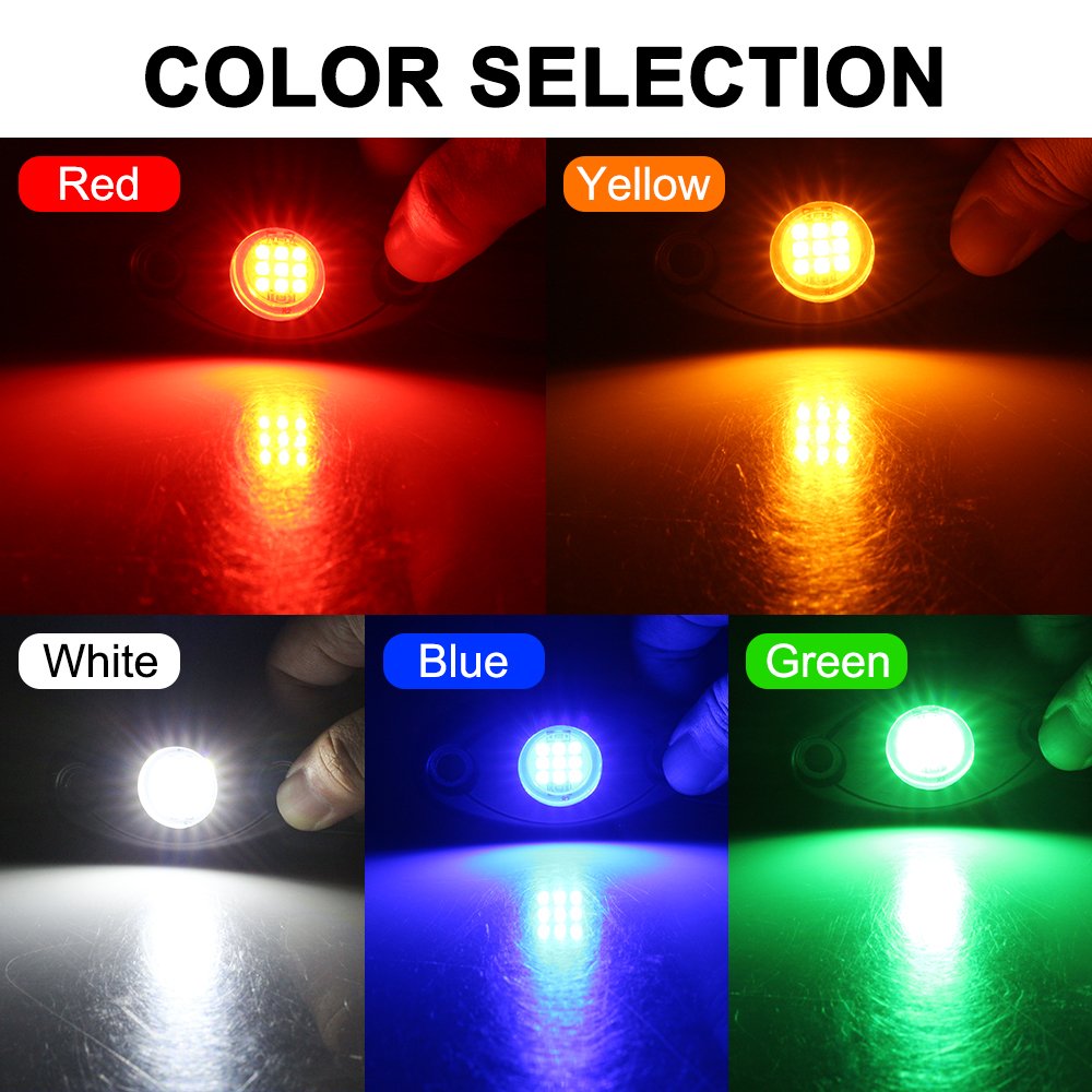 PEL 6000K Underglow Pure White Rock Lights for Truck SUV UTV ATV J-eep Offroad Car Boat Rock Lights White Underbody