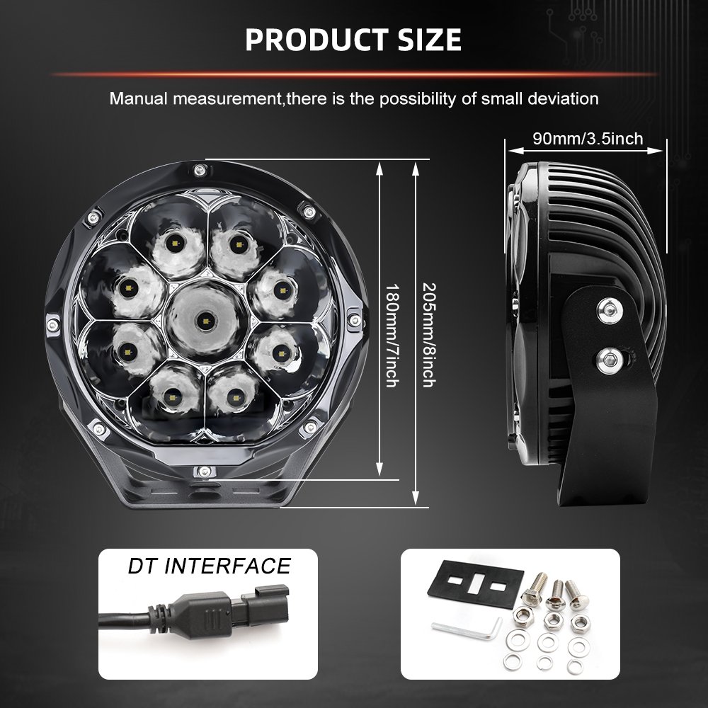 CE High Power IP68 Brightest 1400 Meters 150W ATV UTV Car 4X4 Truck Spot Light 8.5 Inch 12V Round Off Road 7 Inch Led Work Light