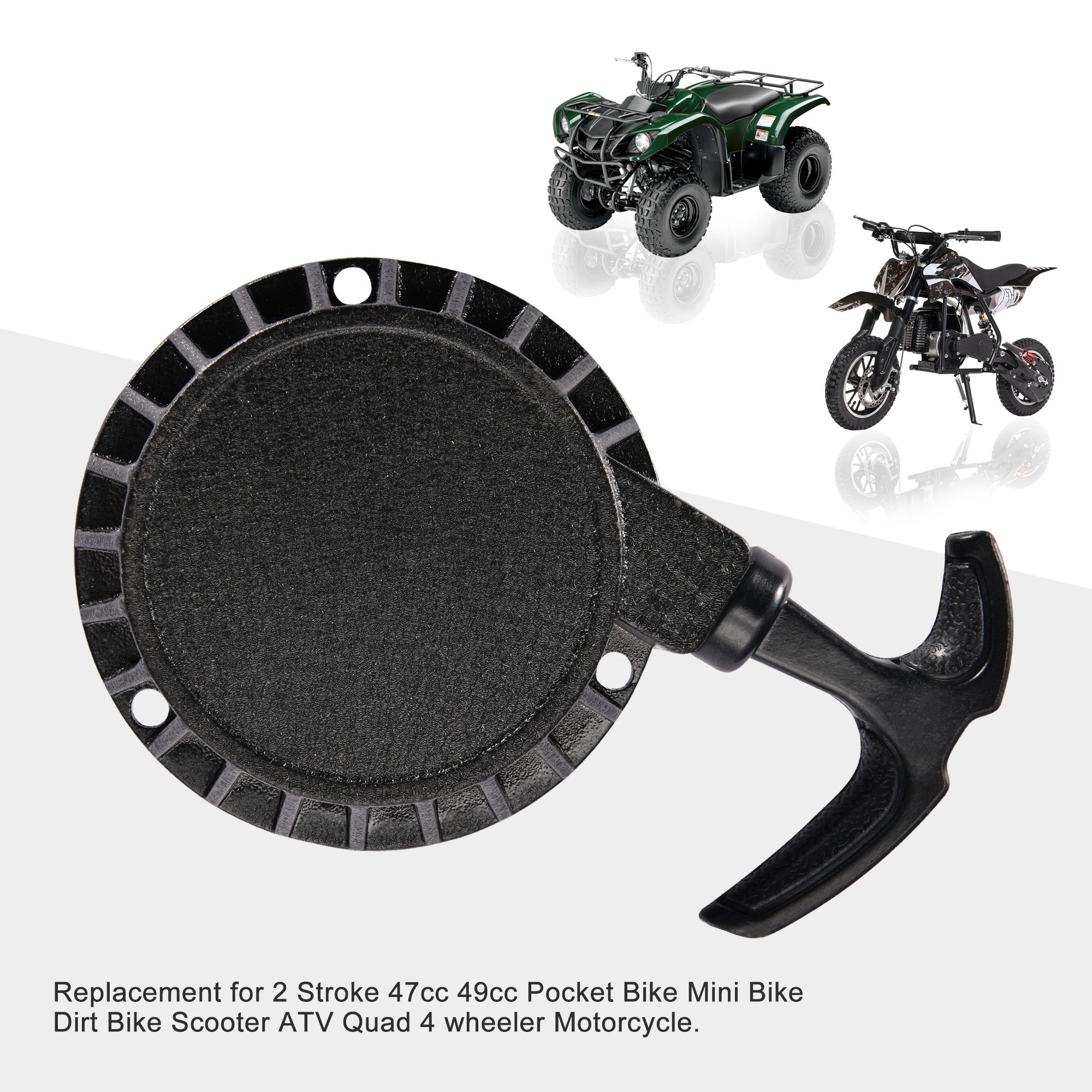 GOOFIT Black Pull Start Recoil Starter Assembly Replacement for 2 Stroke 43cc 47cc 49cc Pocket Bike Brush Cutter ATV Mini Dirt