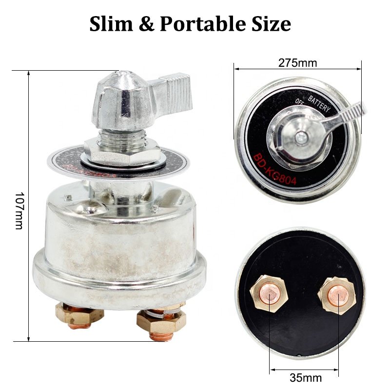 12-48V Master Disconnect Cut/Shut-Off Battery Switch for Car Truck Auto ATV Vehicle