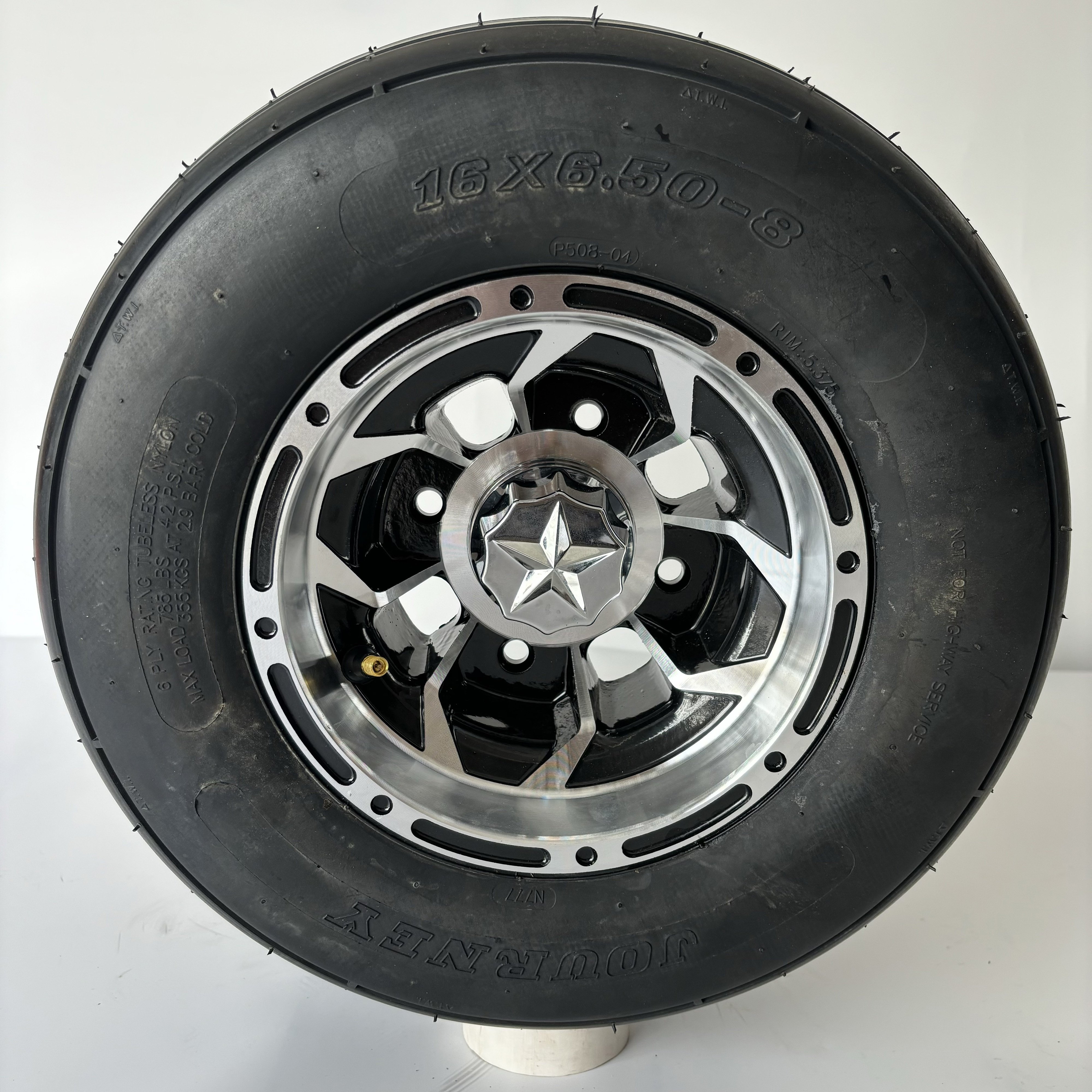 New High Quality 16x6.50-8 6PR Tubeless Tire with 8 Inch Aluminum Alloy Rim Set Fit for ATV GO KART LAWN MOWER