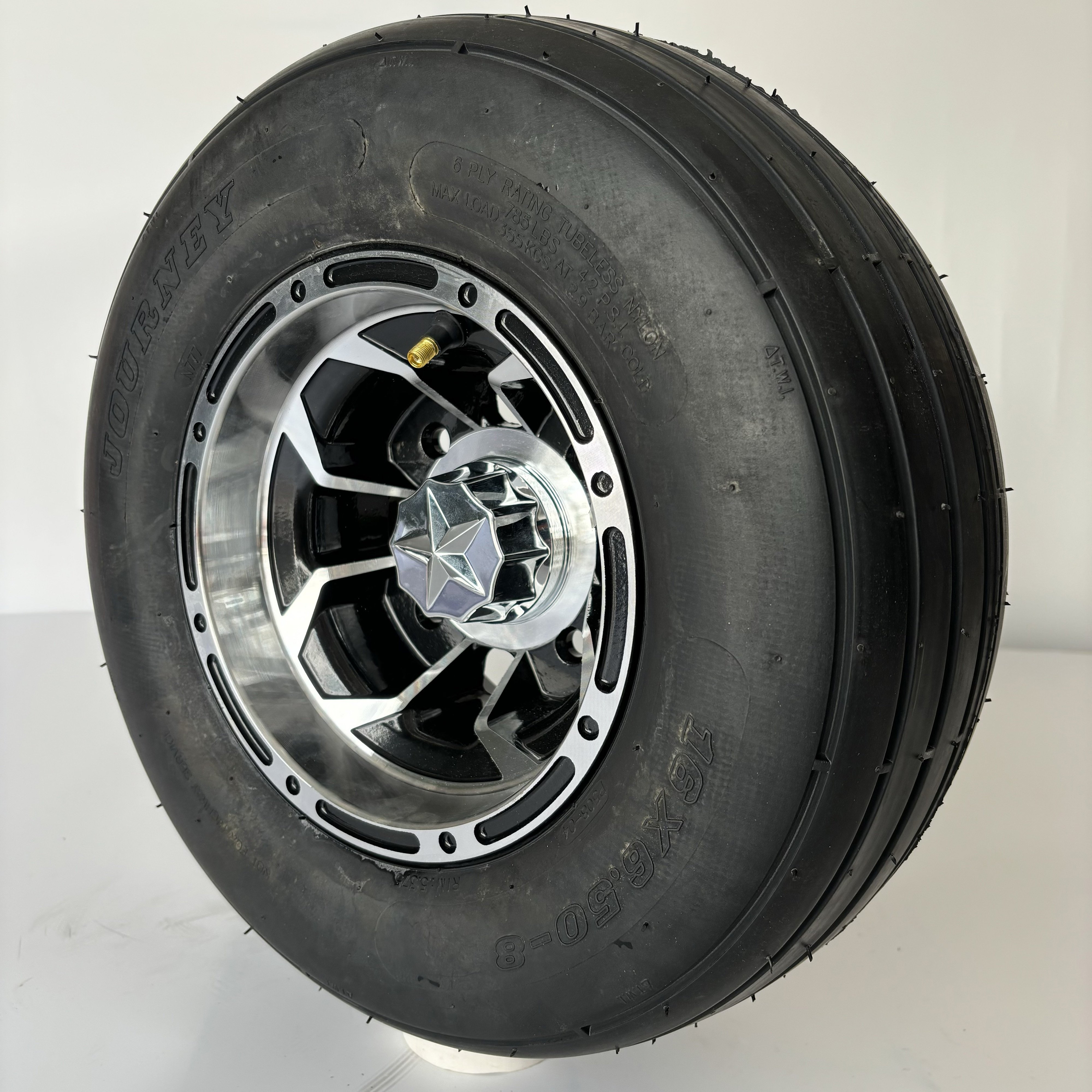 New High Quality 16x6.50-8 6PR Tubeless Tire with 8 Inch Aluminum Alloy Rim Set Fit for ATV GO KART LAWN MOWER