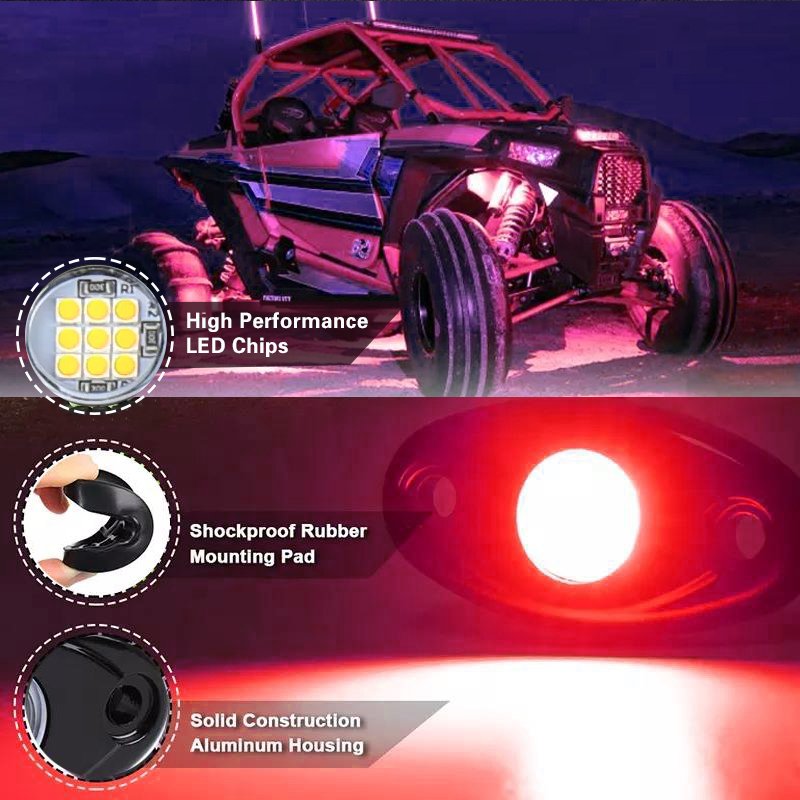 Factory Wholesale Brightest Pure White Led Rock Lights 12v Rock Lights for Trucks for Utvs Atv 4x4